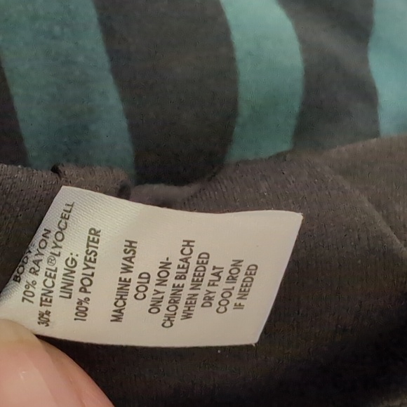 Loft Green and Black Stripe Jersey Knit Dress Tall - Picture 4 of 6